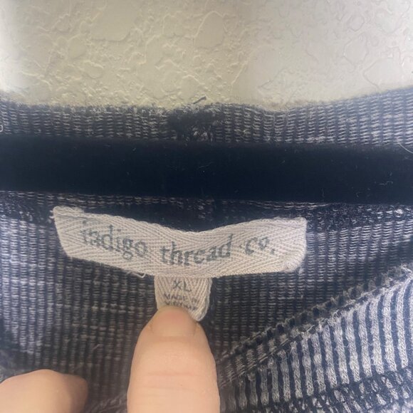 Indigo Thread Co. Top Womens XL Gray Patchwork Sleeve Ribbed Knit Boho - Picture 2 of 9
